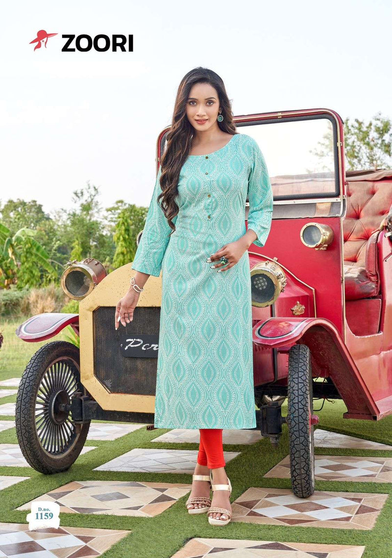 Zoori Akshara Vol 27 Rayon Printed Fancy Designer Straight Cut Combo Set Of Kurti