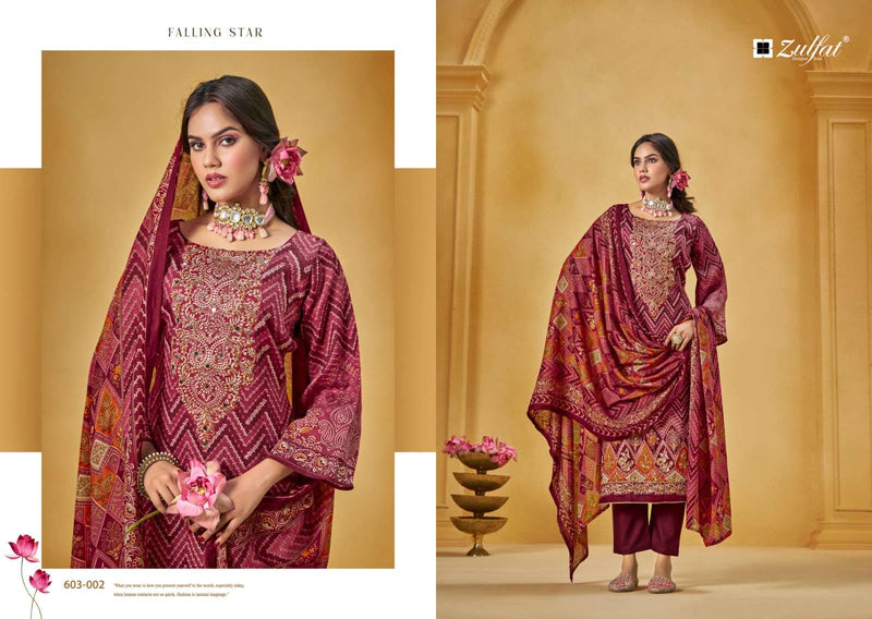 Zulfat Designer Sajni Vol 3 Pure Jam Cotton Exclusive Print With Handwork Salwar Suit