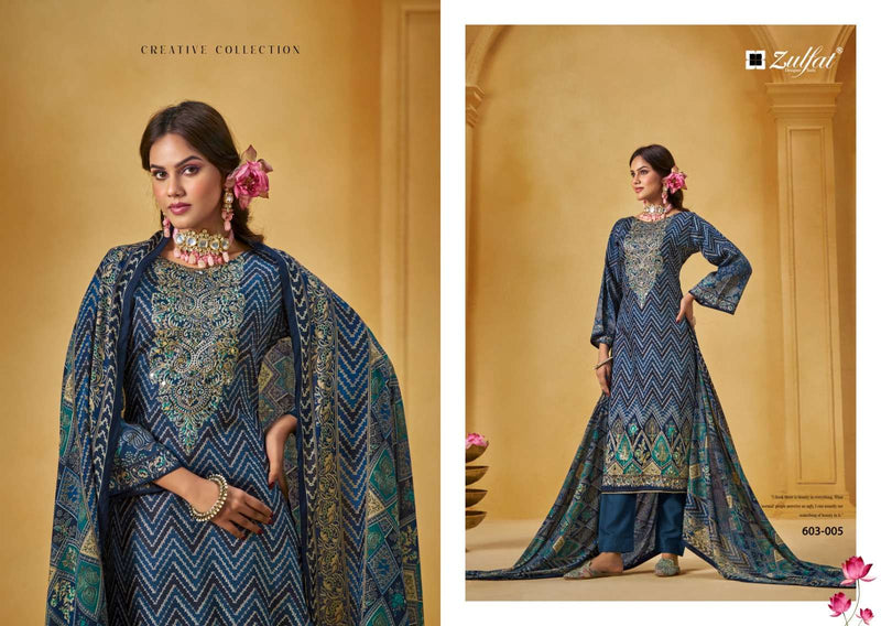 Zulfat Designer Sajni Vol 3 Pure Jam Cotton Exclusive Print With Handwork Salwar Suit