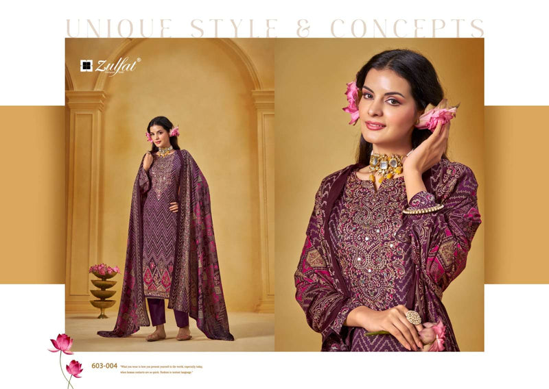 Zulfat Designer Sajni Vol 3 Pure Jam Cotton Exclusive Print With Handwork Salwar Suit