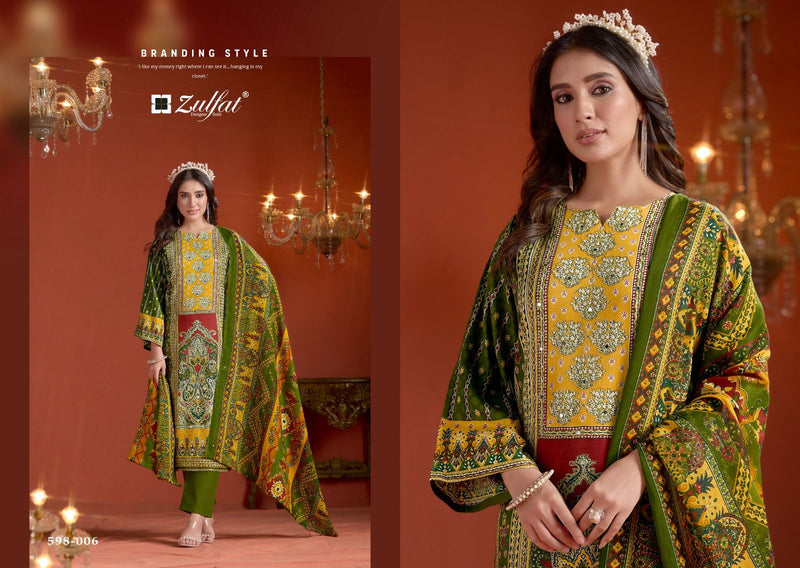 Zulfat Designer Studio Sajni Vol 2 Pure Jam Cotton Handwork Salwar Suit