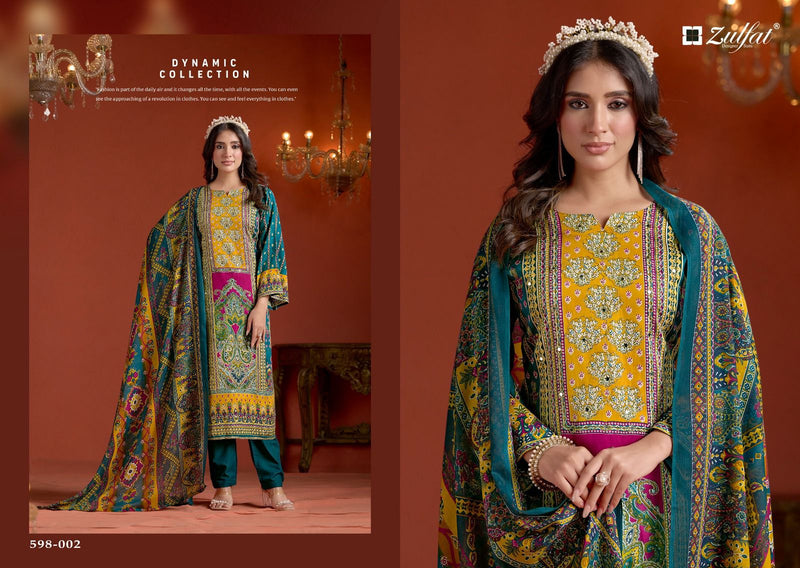 Zulfat Designer Studio Sajni Vol 2 Pure Jam Cotton Handwork Salwar Suit