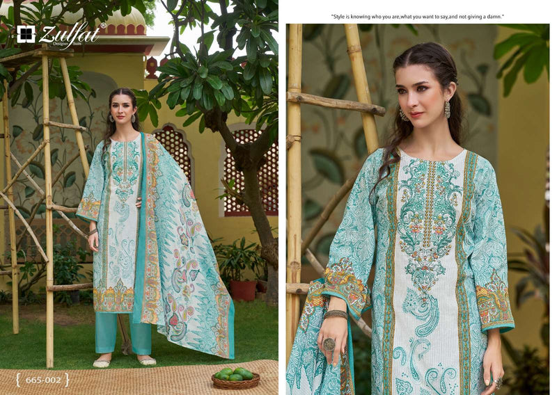Zulfat Designer Studio Venisha Vol 2 Pure Cotton Exclusive Embroidered Work Salwar Suit