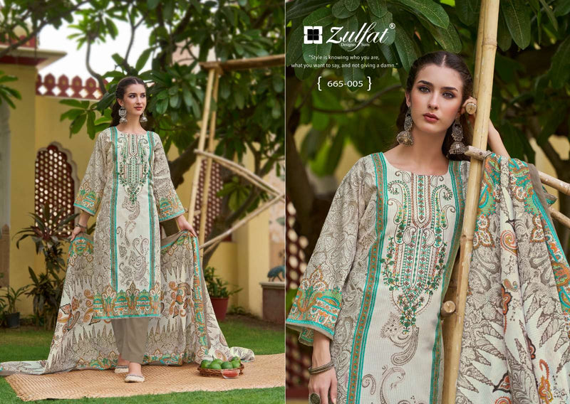 Zulfat Designer Studio Venisha Vol 2 Pure Cotton Exclusive Embroidered Work Salwar Suit