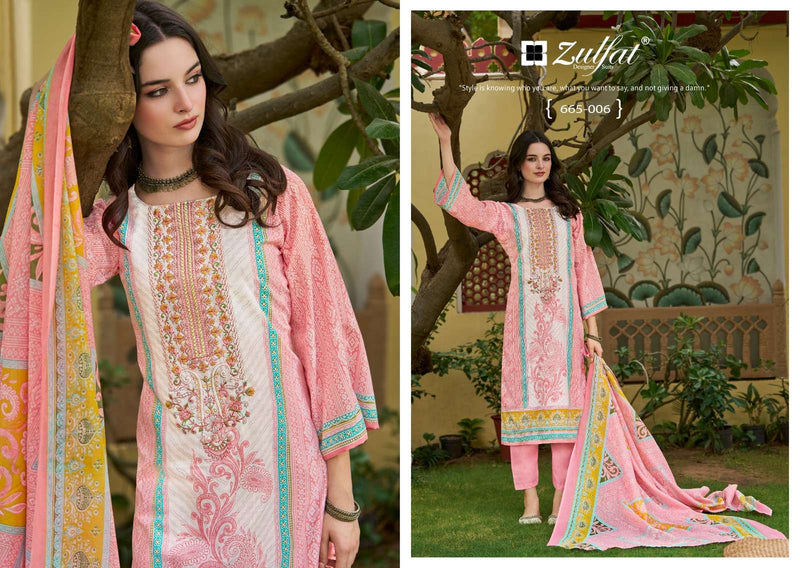 Zulfat Designer Studio Venisha Vol 2 Pure Cotton Exclusive Embroidered Work Salwar Suit