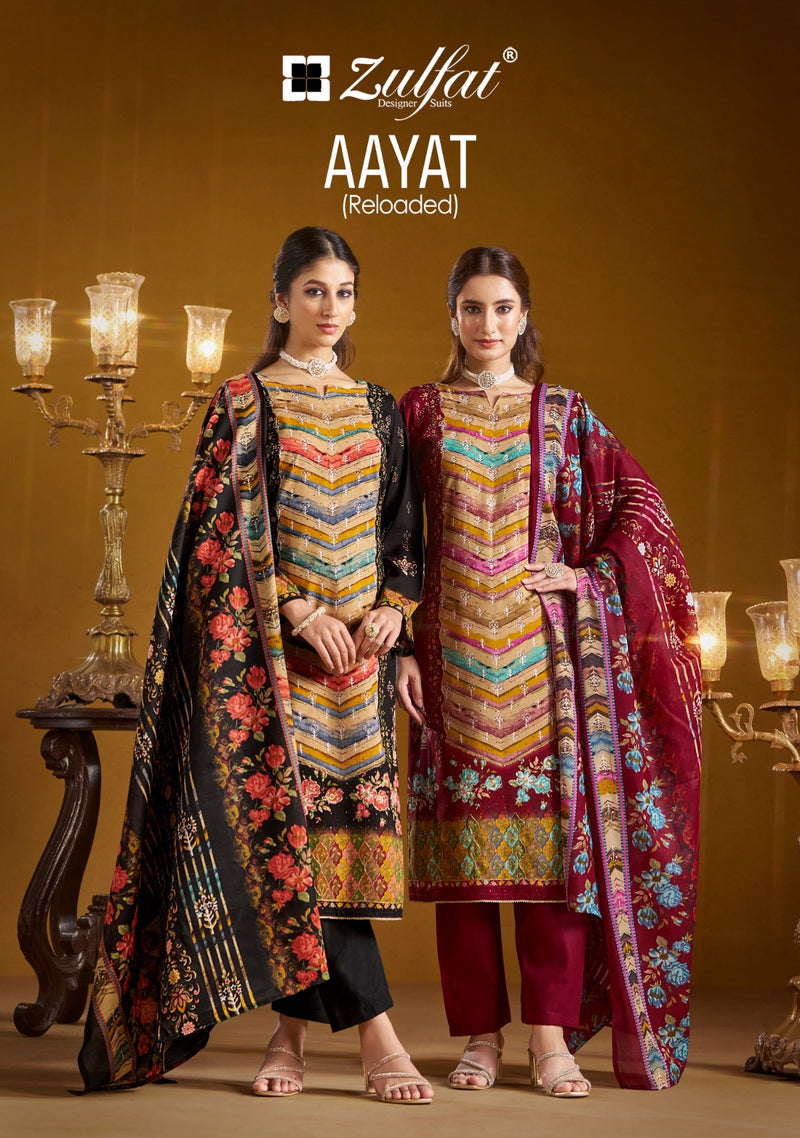 Zulfat Designer Suits Aayat Reloaded Pure Viscose Rayon Designer Print Handwork Suit