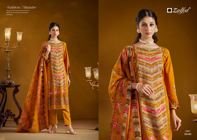 Zulfat Designer Suits Aayat Reloaded Pure Viscose Rayon Designer Print Handwork Suit