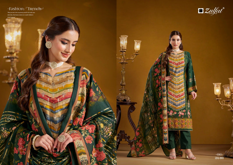 Zulfat Designer Suits Aayat Reloaded Pure Viscose Rayon Designer Print Handwork Suit