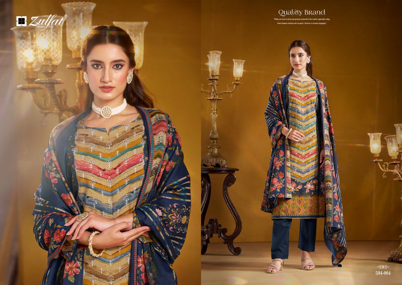 Zulfat Designer Suits Aayat Reloaded Pure Viscose Rayon Designer Print Handwork Suit