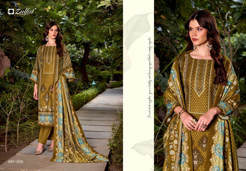 Zulfat Designer Suits Begum Woollen Pashmina Designer Salwar Suit