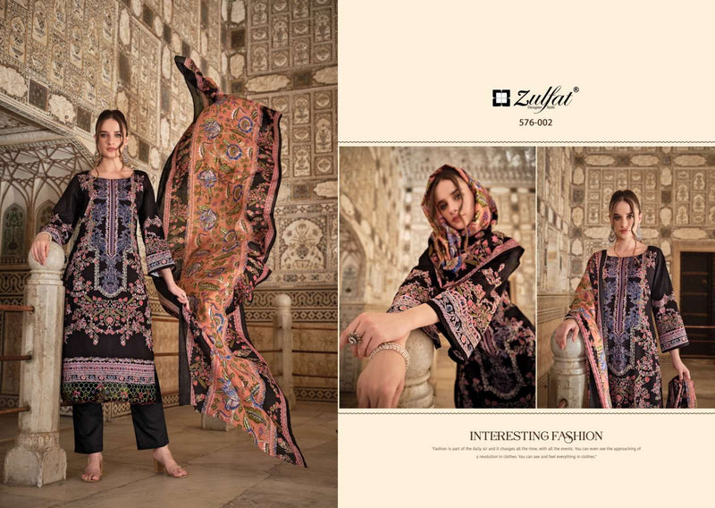 Zulfat Designer Suits Gulrez Vol 4 Pure Cotton Embroidered Work Salwar Suit