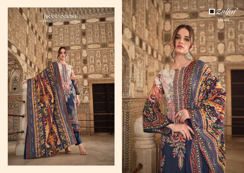 Zulfat Designer Suits Gulrez Vol 4 Pure Cotton Embroidered Work Salwar Suit