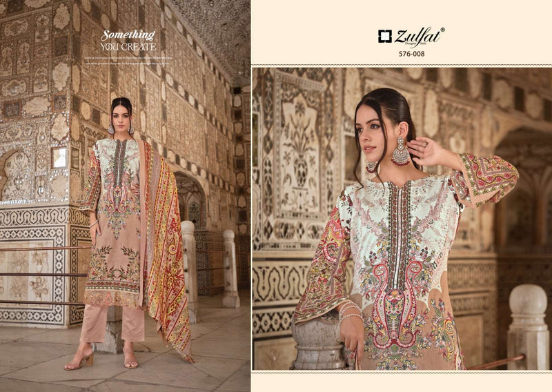 Zulfat Designer Suits Gulrez Vol 4 Pure Cotton Embroidered Work Salwar Suit