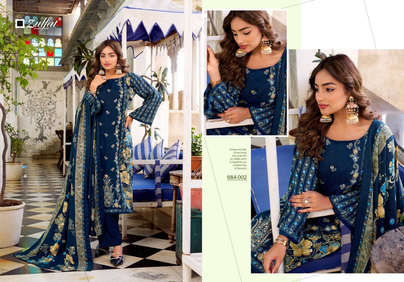 Zulfat Designer Suits Humaira Pure Pashmina Woolen Embroidered Salwar Kameez