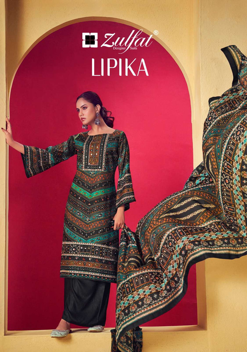 Zulfat Designer Suits Lipika Pure Heavy Viscose Rayon Print With Handwork Salwar Suit