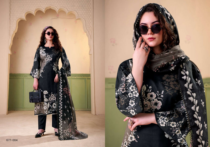 Zulfat Designer Suits Rawiya Pure Jam Satin Heavy Handwork Salwar Suit