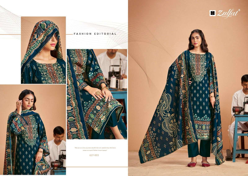 Zulfat Designer Suits Sajni Vol 5 Pure Jam Cotton Designer Print With Handwork Salwar Suit