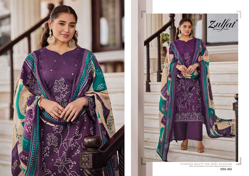 Zulfat Designer Suits Shanaya Pure Cotton Designer Handwork Salwar Kameez