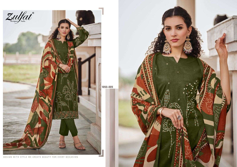 Zulfat Designer Suits Shanaya Pure Cotton Designer Handwork Salwar Kameez