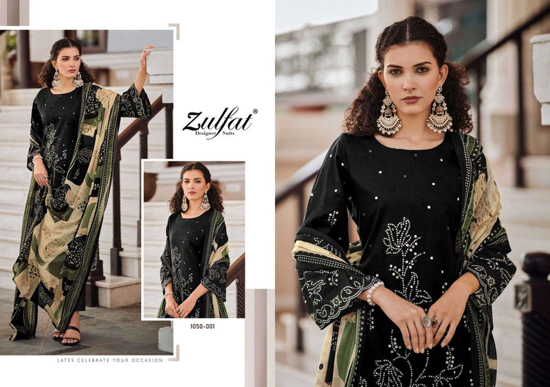 Zulfat Designer Suits Shanaya Pure Cotton Designer Handwork Salwar Kameez