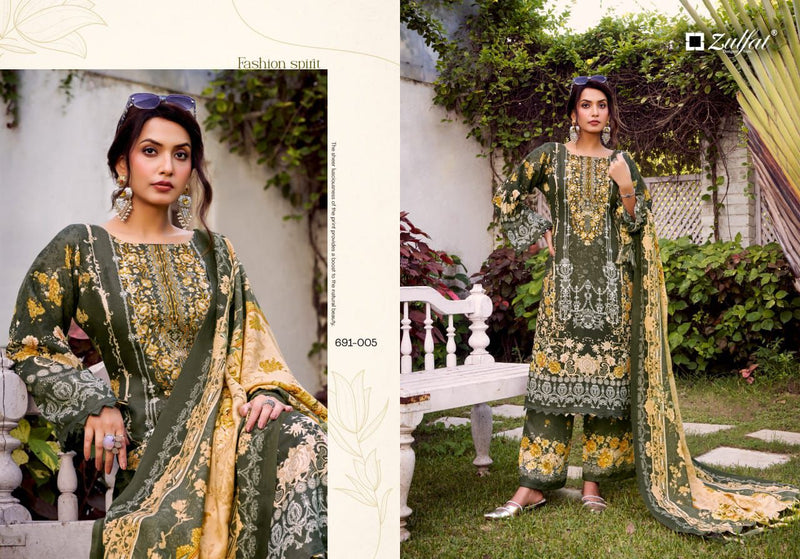 Zulfat Jannat 100% Pure Woollen Pashmina Embroidered Suit with Shawl Dupatta