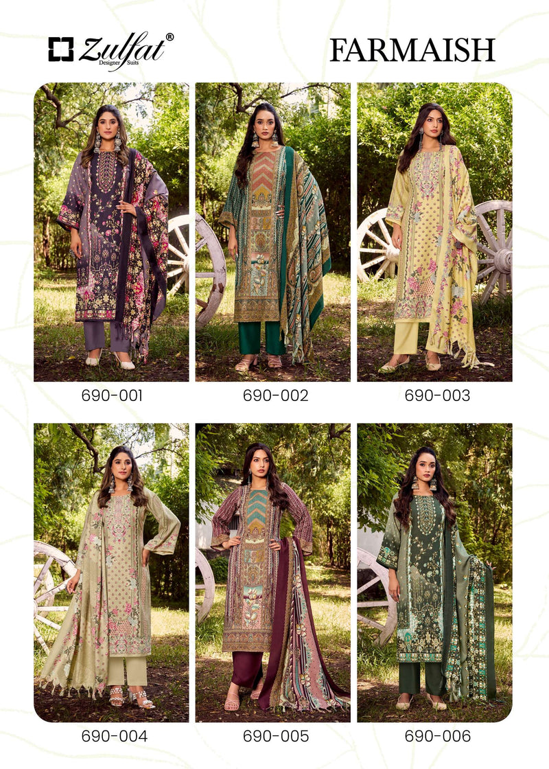 Zulfat Designer Suits Farmaish Pure Woolen Pashmina Printed Salwar Suit