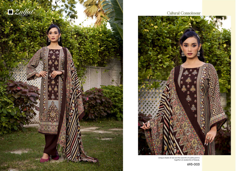 Zulfat Designer Suits Sakina Pure Pashmina Woollen Embroidered Salwar Kameez