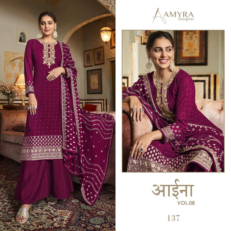 Aaina Vol 8 By Amyra Georgette Embroidery Dresses