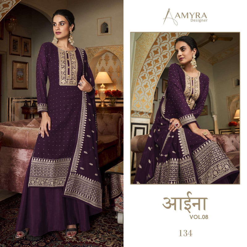 Aaina Vol 8 By Amyra Georgette Embroidery Dresses