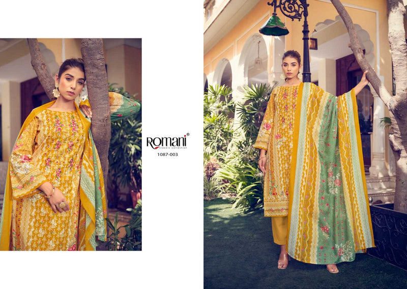 Romani Aarzu Vol 4 Soft Cotton Digital Style Print Embroidery Work Fancy Salwar Kameez