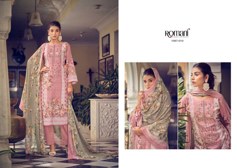 Romani Aarzu Vol 4 Soft Cotton Digital Style Print Embroidery Work Fancy Salwar Kameez