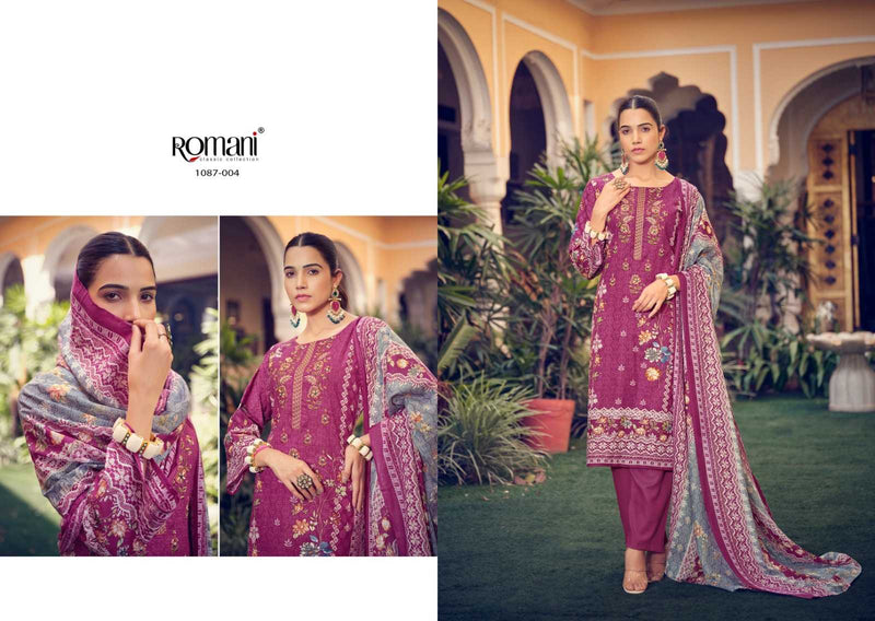 Romani Aarzu Vol 4 Soft Cotton Digital Style Print Embroidery Work Fancy Salwar Kameez