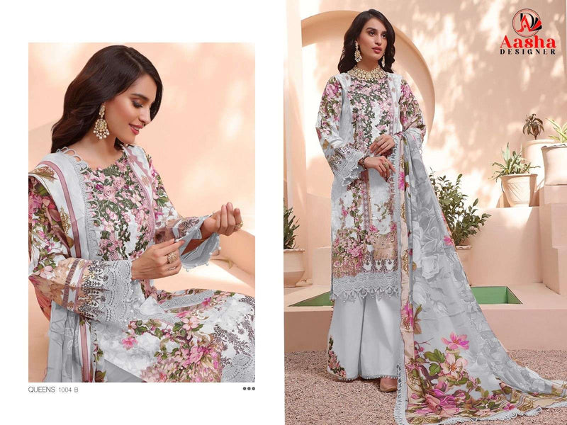 Aasha Designer Design No 1004 Abcd Cotton Print Patch Embroidery Fancy Salwar Suit