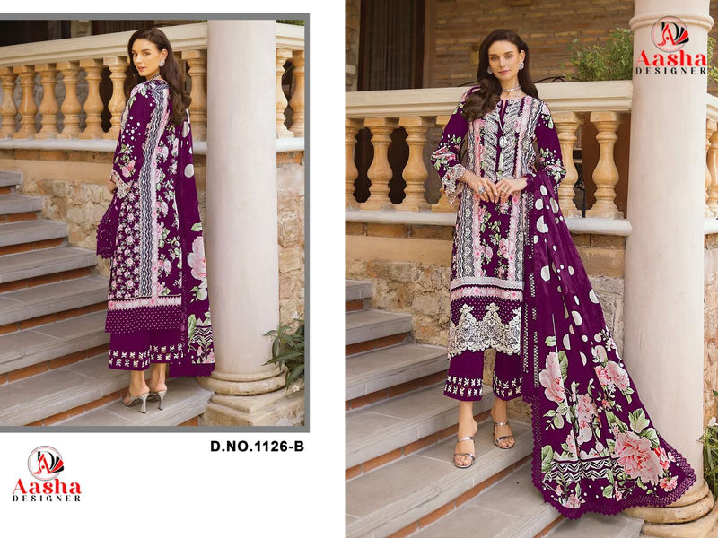 Aasha Designer Design No 1126 B Cambric Cotton Fancy Salwar Kameez