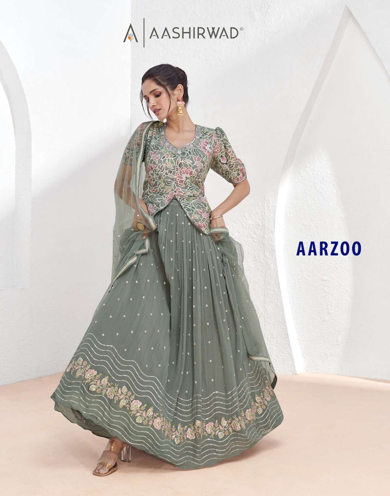 Aashirwad Creation Aarzoo Georgette Heavy Designer Party Wear Dress