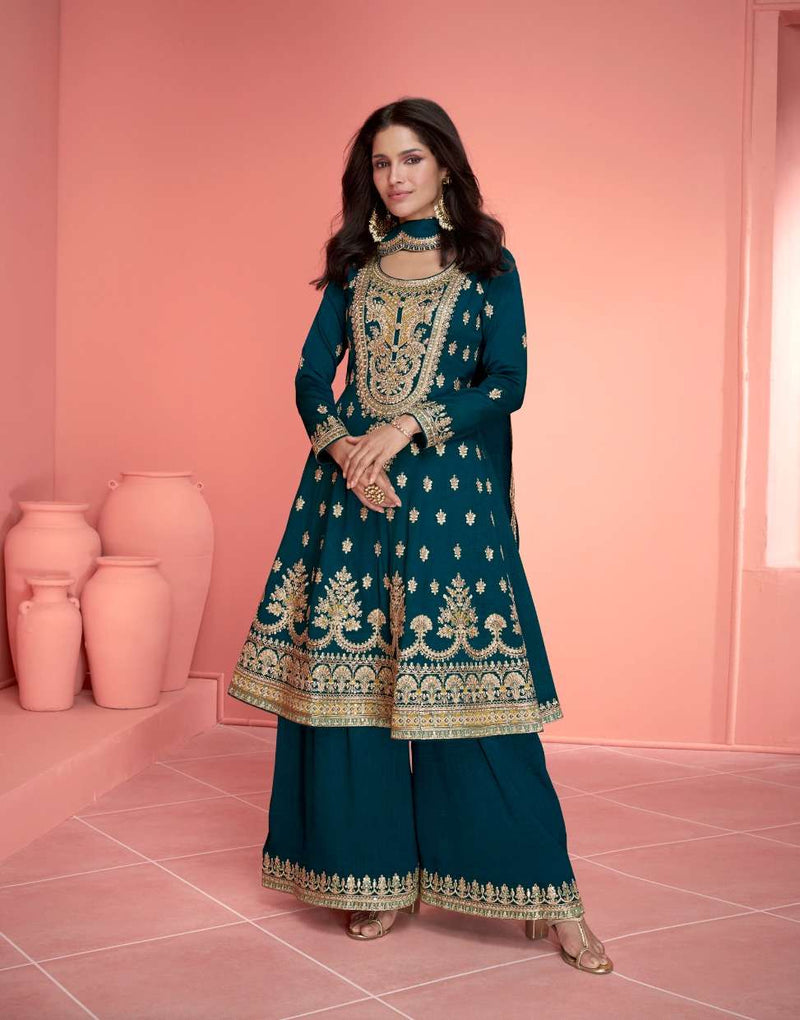 Aashirwad Creation Nurvi Silk Designer Party Wear Suit