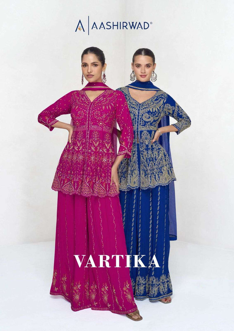 Aashirwad Creation Vartika Georgette Embroidery Wedding Wear Designer Suit Collection