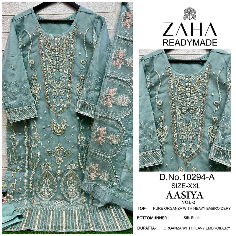 Zaha Aasiya Vol 2 Orangza With Heavy Embroidered Designer Party Wear Suit