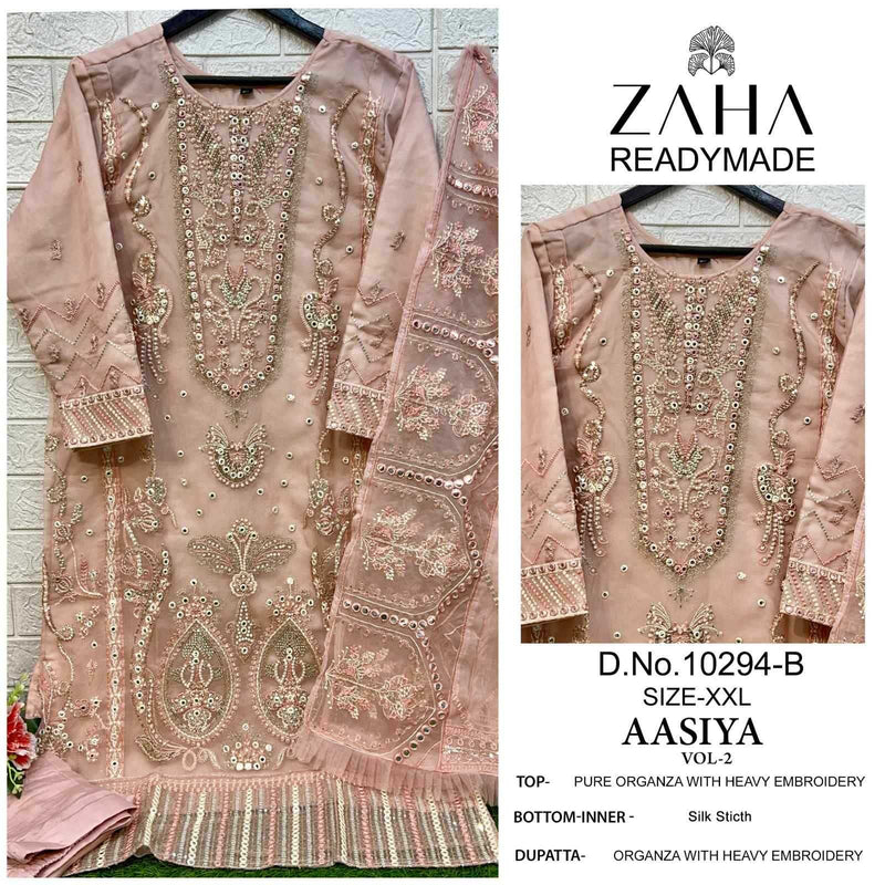 Zaha Aasiya Vol 2 Orangza With Heavy Embroidered Designer Party Wear Suit