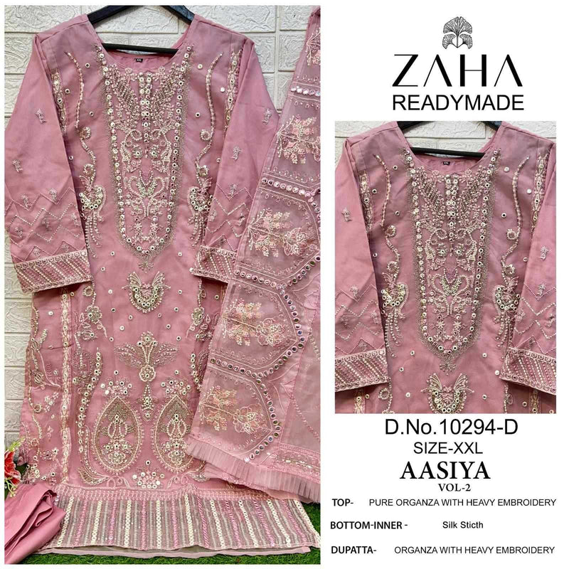 Zaha Aasiya Vol 2 Orangza With Heavy Embroidered Designer Party Wear Suit