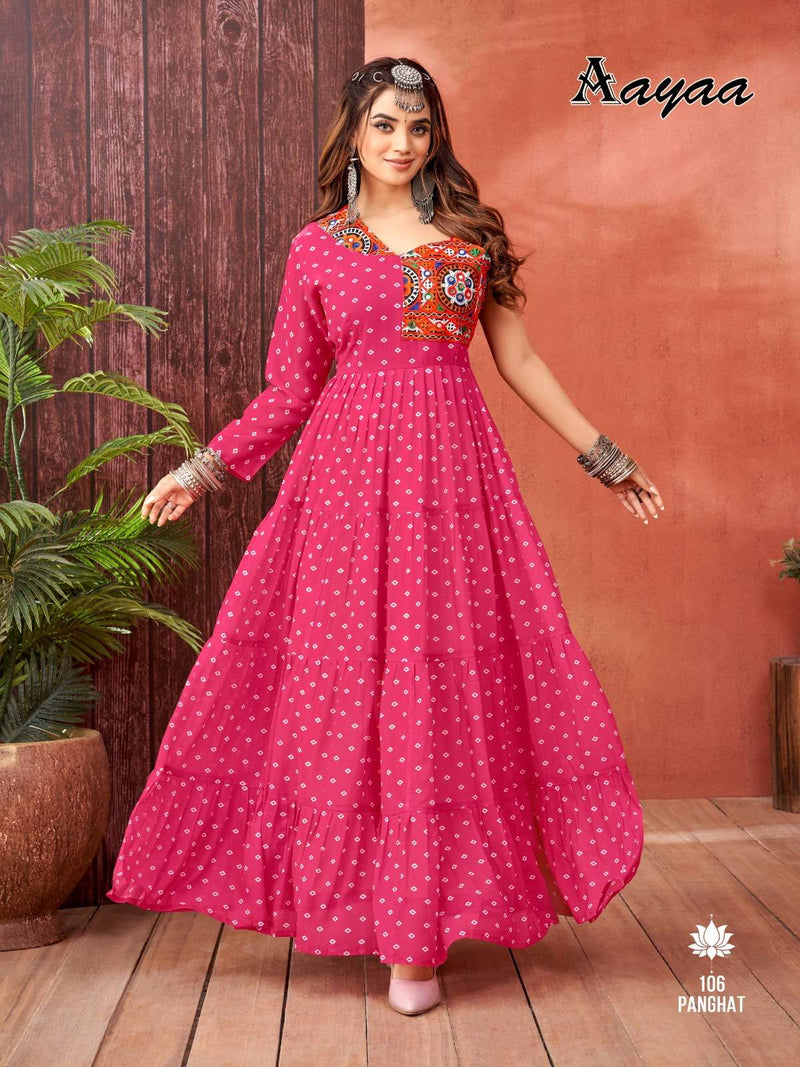 Aayaa Panghat Vol 1 Georgette Designer Navratri Festival Wear Gown