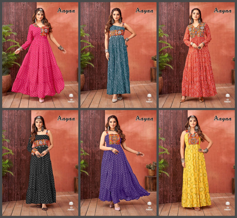 Aayaa Panghat Vol 1 Georgette Designer Navratri Festival Wear Gown