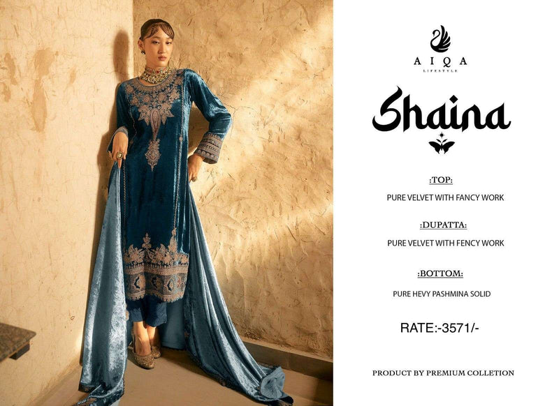 Aiqa Shaina Velvet Fancy Work Party Wear Suit