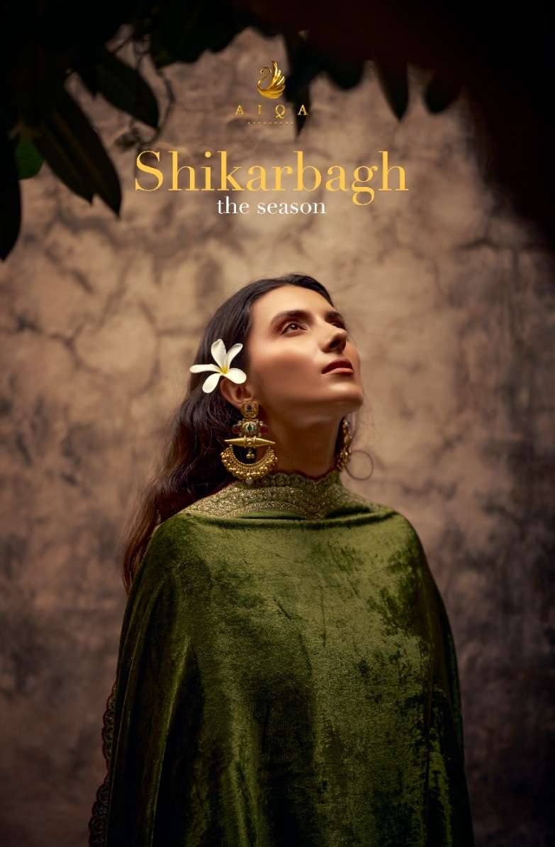 Aiqa Shikarbagh Velvet Fancy Work Designer Party Wear Suit