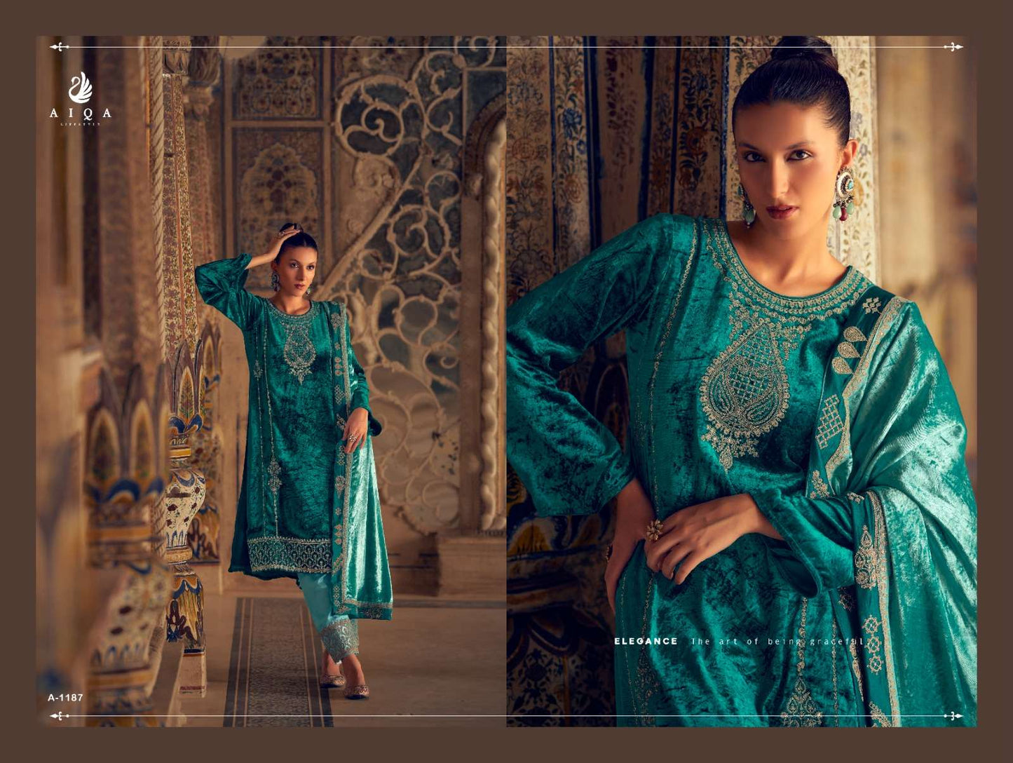 Aiqa Silsila Velvet Party Wear Suit