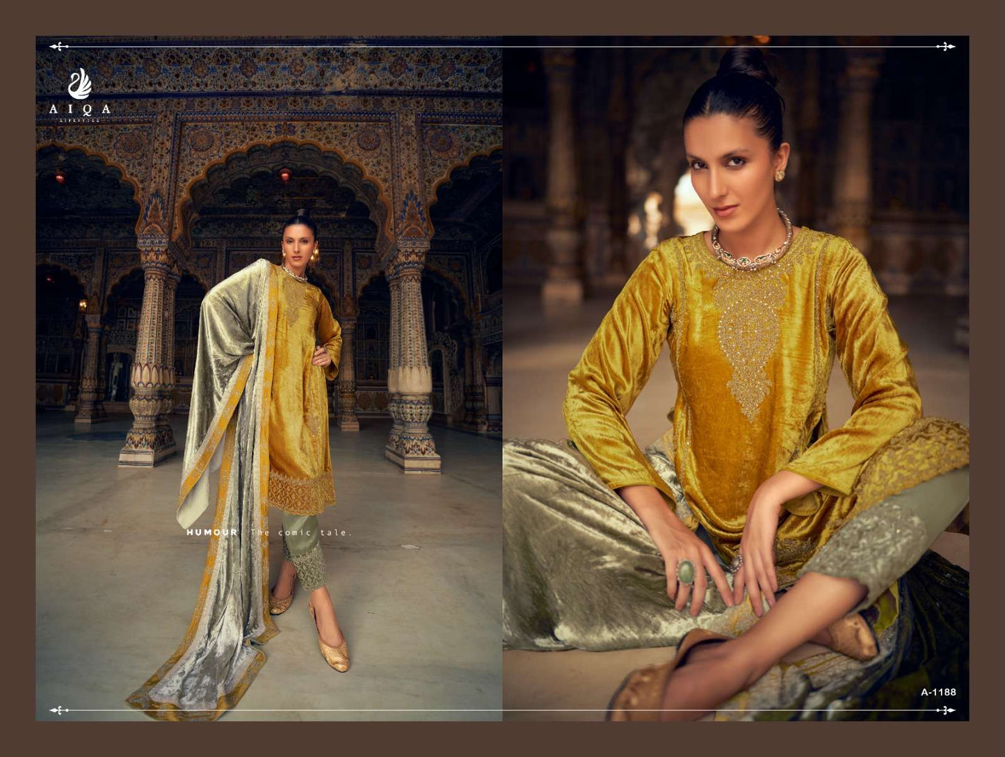 Aiqa Silsila Velvet Party Wear Suit