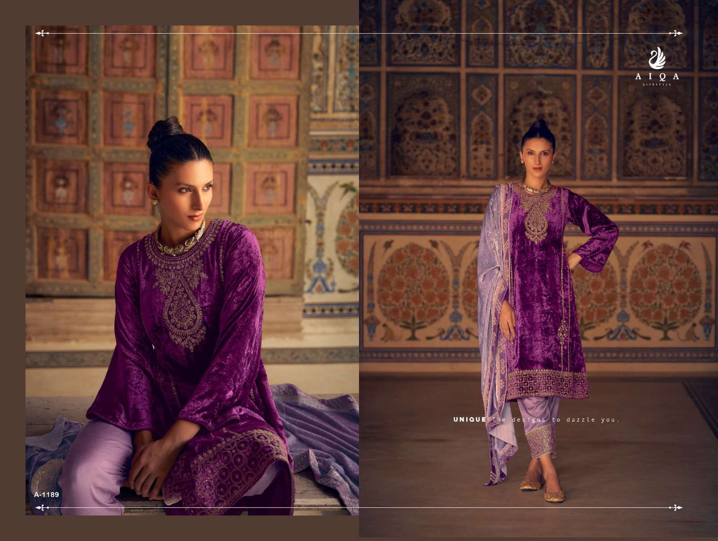 Aiqa Silsila Velvet Party Wear Suit