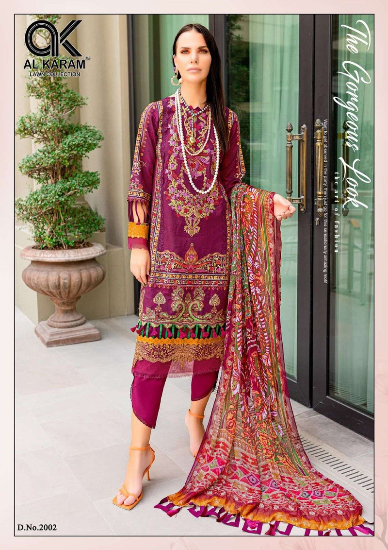 Al Karam Firdous Exclusive Collection Vol 2 Printed With Patch Work Pakistani Salwar Kameez Material