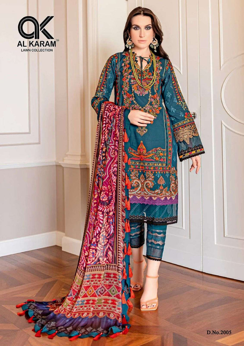 Al Karam Firdous Exclusive Collection Vol 2 Printed With Patch Work Pakistani Salwar Kameez Material