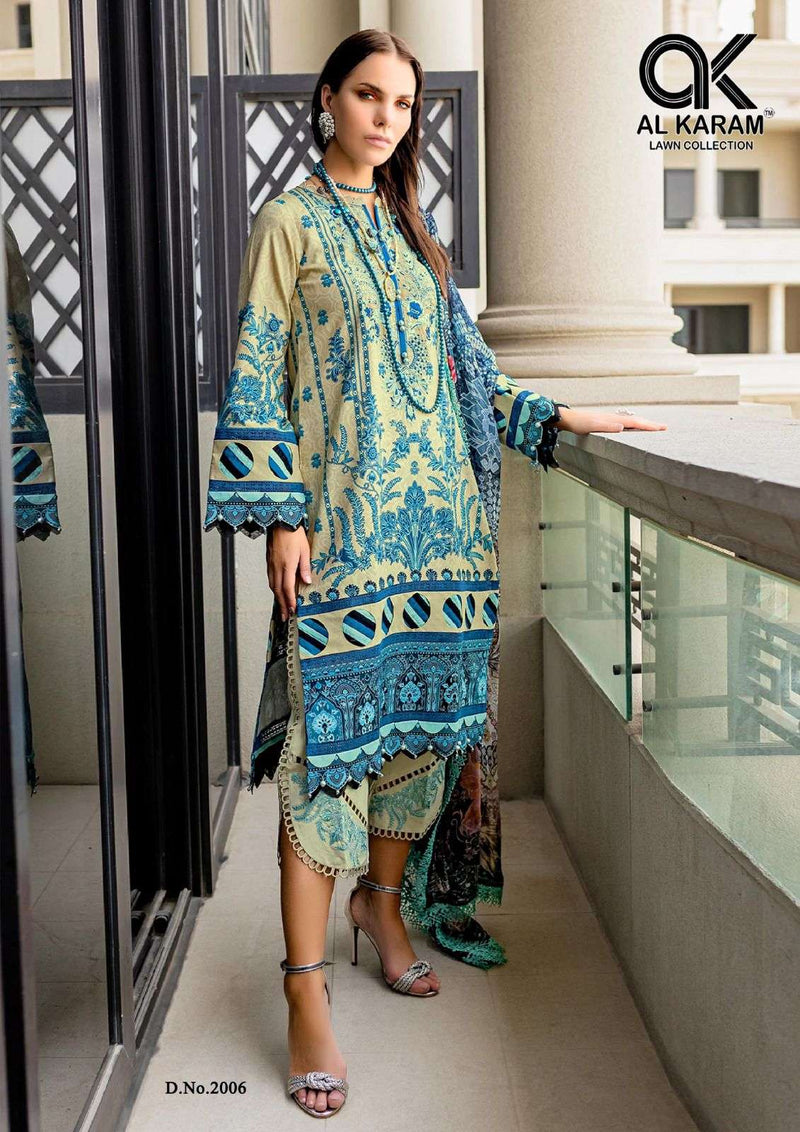 Al Karam Firdous Exclusive Collection Vol 2 Printed With Patch Work Pakistani Salwar Kameez Material